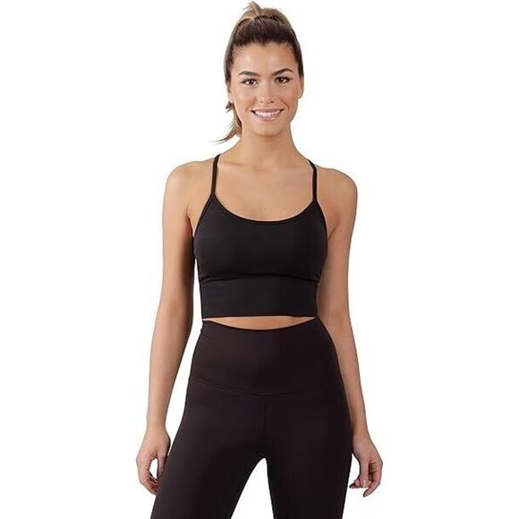 90 Degree by Reflex Women's Seamless Racerback Sports Bra in Black XS $39 - Picture 1 of 5